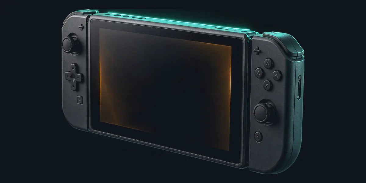Handheld console product render